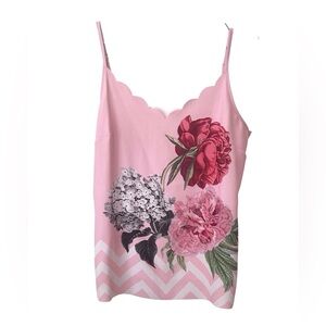 Ted Baker scallop neck bold floral tank